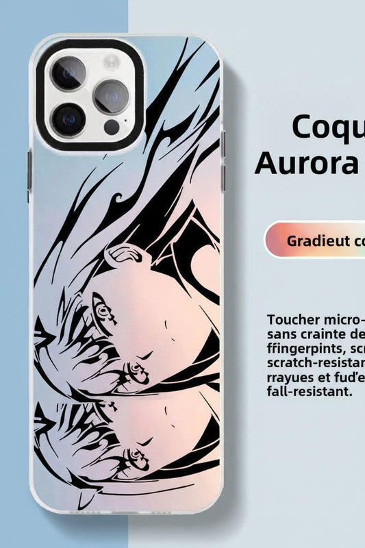 ✨ Coque iPhone Anime Laser Aurora – Design lumineux & protection intégrale