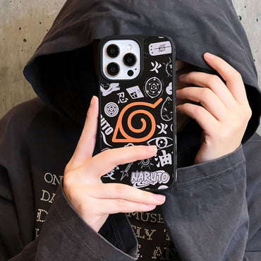 🔥 Coque iPhone Naruto – Nuage Akatsuki & Kyûbi, protection antichoc stylée